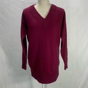 Athleta Wool Cashmere V-neck Tunic Length Sweater Size XS